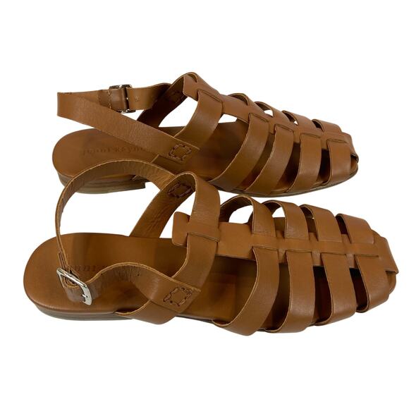 Jenni Kayne Leather Lake Sandal Fisherman Style Square Toe Brown  41 / US 11 - Picture 3 of 10
